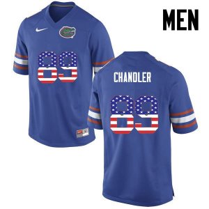 Men's Florida Gators #89 Wes Chandler NCAA Nike Blue USA Flag Fashion Authentic Stitched College Football Jersey CYF4362JW